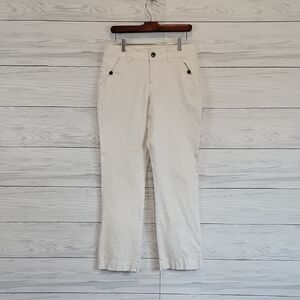 Bandolinoblu White Denim Straight Leg Jeans Womens Size 8
